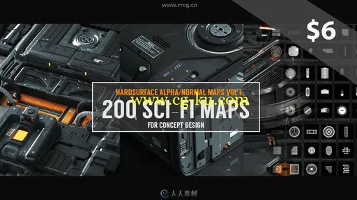 200组Zbrush科幻硬表面雕刻Alpha纹理贴图合集的图片1