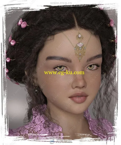超萌可爱小萝莉女孩角色与妆容3D模型的图片2