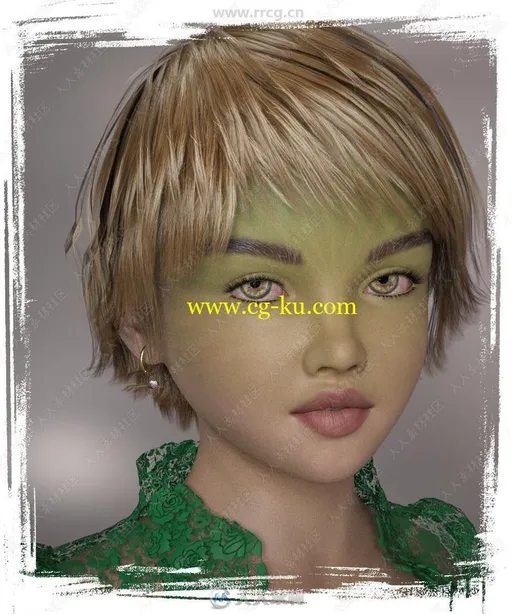 超萌可爱小萝莉女孩角色与妆容3D模型的图片3