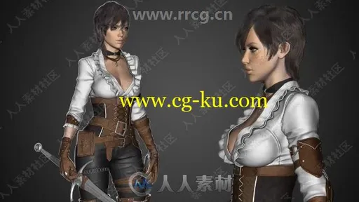 Zbrush游戏女性剑士角色雕刻制作完整流程视频教程的图片1