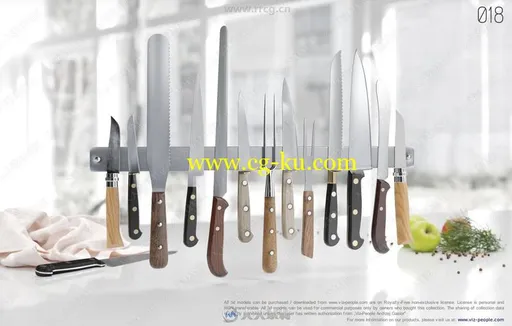 80组高品质厨房厨具餐具食物等3D模型合集的图片2