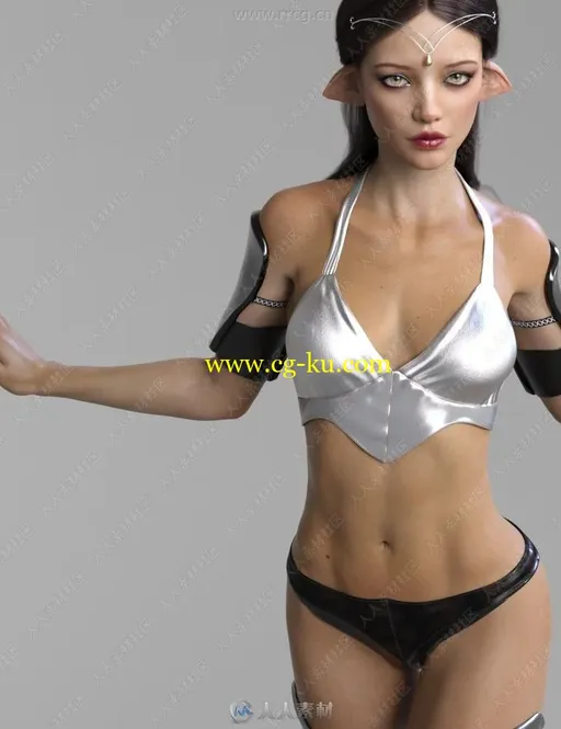 中世纪幻想风格发型头饰服装3D模型合集的图片1