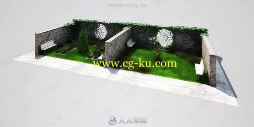 英伦英国风格花园场景建筑细节3D模型合集 Evermotion Archmodels第148季的图片2