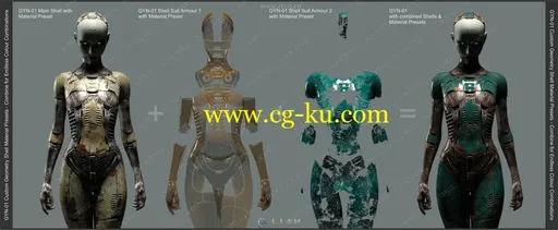 未来派战斗机械战服贴图预设与3D模型合集的图片2