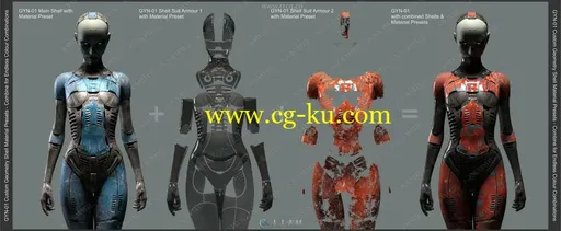 未来派战斗机械战服贴图预设与3D模型合集的图片3
