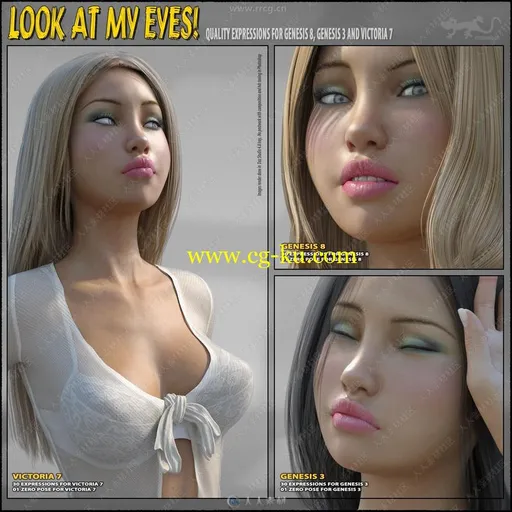 火辣性感女性眼神表情3D模型合集的图片2