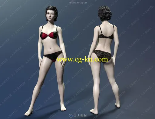 经典东方亚洲女孩形象3D模型合集的图片1