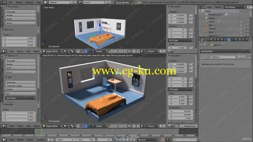 Blender低聚室内场景设计入门训练视频教程的图片2