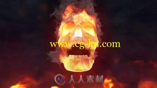 火焰骷髅Logo演绎动画AE模板的图片1