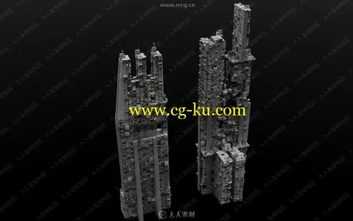 19组未来科幻城市场景建筑3D模型合集的图片1
