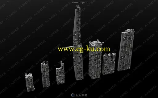 19组未来科幻城市场景建筑3D模型合集的图片3
