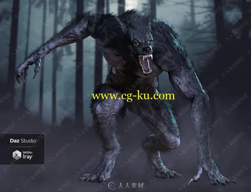 恐怖狼人野兽角色3D模型合集的图片3
