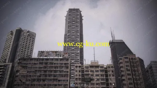 博赛朋克未来东京上海建筑场景3D模型合集的图片3