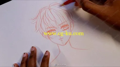男性漫画角色传统绘画技法视频教程的图片2