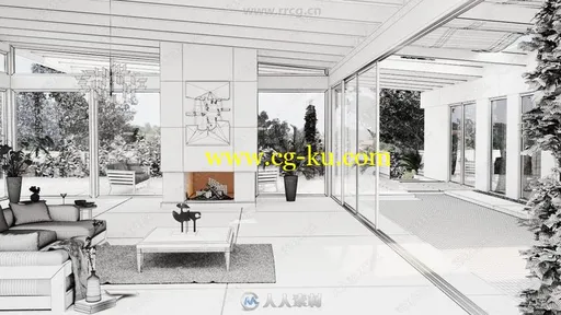 10组高品质客厅厨房室内设计3D模型合集 Evermotion Archmodels第54季的图片3