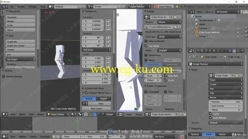 Blender 3D角色骨骼动画实例训练视频教程的图片3