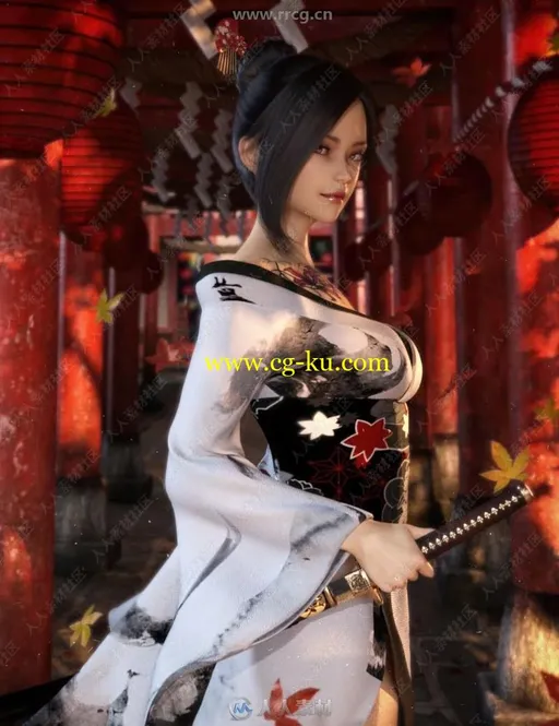 精美古代女性武士角色3D模型合集的图片2