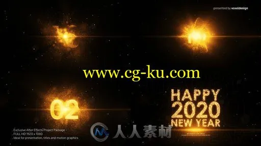 2020新年快乐倒计时动画AE模板的图片1