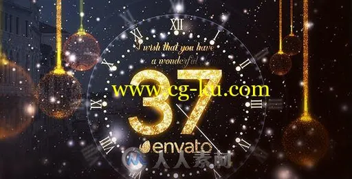 60秒新年倒计时时钟动画AE模板的图片1