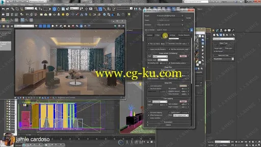 3dsMax与V-Ray室内场景照明与渲染技术视频教程的图片2