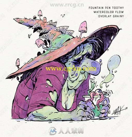75组水彩画艺术特效Procreate笔刷合集的图片2
