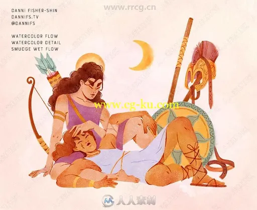 75组水彩画艺术特效Procreate笔刷合集的图片3
