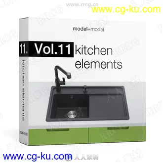 20组厨房用品厨柜水槽水龙头等3D模型合集的图片1