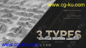 24组山丘草原峡谷地形3D模型与8K纹理合集的图片3