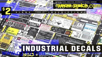 350组工业警告标志指示信息相关贴花贴图合集的图片1