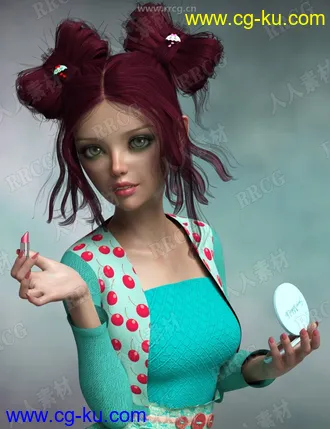 不同妆感服装动漫美少女3D模型合集的图片2