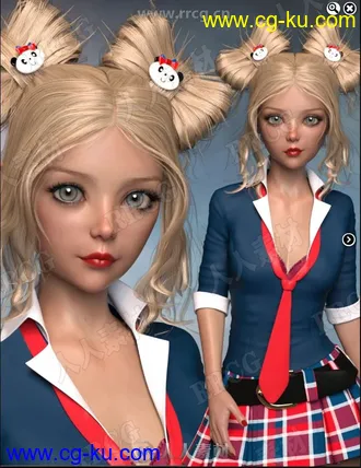 不同妆感服装动漫美少女3D模型合集的图片3