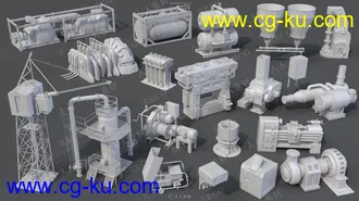20组高质量工厂生成设备机器相关3D模型合集的图片3