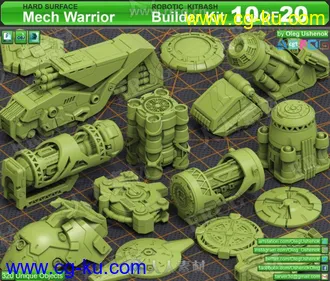 320组高质量科幻高达机器人零件组件3D模型合集的图片1