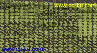 320组高质量科幻高达机器人零件组件3D模型合集的图片2