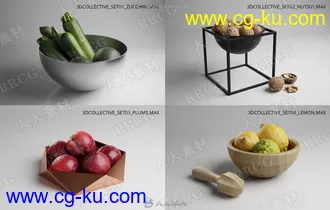 76组高质量水果蔬菜相关事务3D模型与PBR纹理合集的图片1