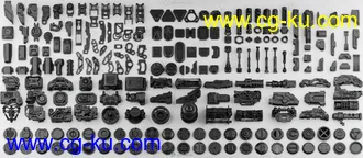 150组高质量科幻车辆零件组件3D模型合集的图片1