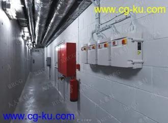 66组高品质工业区电气设备火灾报警器空调安全摄像机相关3D模型合集的图片3