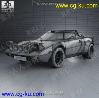 1972年Lancia Stratos Rally赛车高精度3D模型的图片3