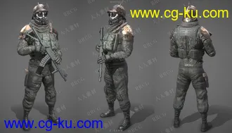 未来反乌托邦步兵战士3D模型与贴图的图片2