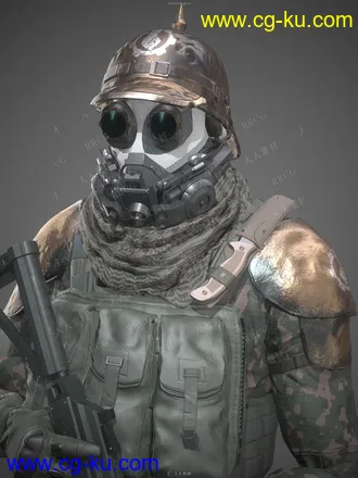 未来反乌托邦步兵战士3D模型与贴图的图片3