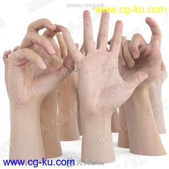 18组超精致男性手掌手臂动作姿势3D模型与贴图的图片2