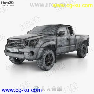 丰田皮卡Toyota Tacoma Access Cab真实汽车高质量3D模型的图片3