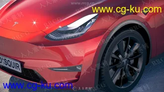 特斯拉Tesla Model Y 2021真实汽车高质量3D模型的图片2
