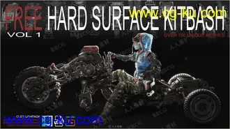150组未来派科幻概念车辆硬表面零件高质量3D模型的图片3