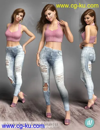 年轻性感女性日常站姿3D模型合集的图片2