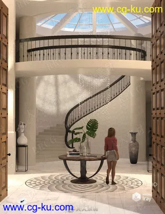 豪华双层别墅楼梯入口处3D模型合集的图片2