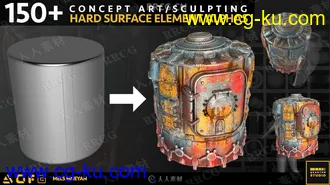 150组Zbrush硬表面Alpha贴图合集 附使用教程的图片1