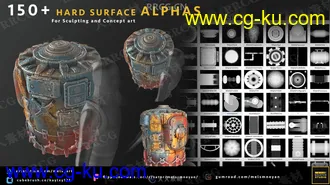 150组Zbrush硬表面Alpha贴图合集 附使用教程的图片2