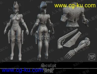 超逼真海军女军官高质量3D模型的图片2