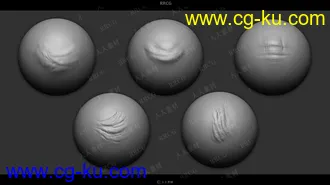 20组角色面部表面雕刻细节Alpha纹理合集的图片1